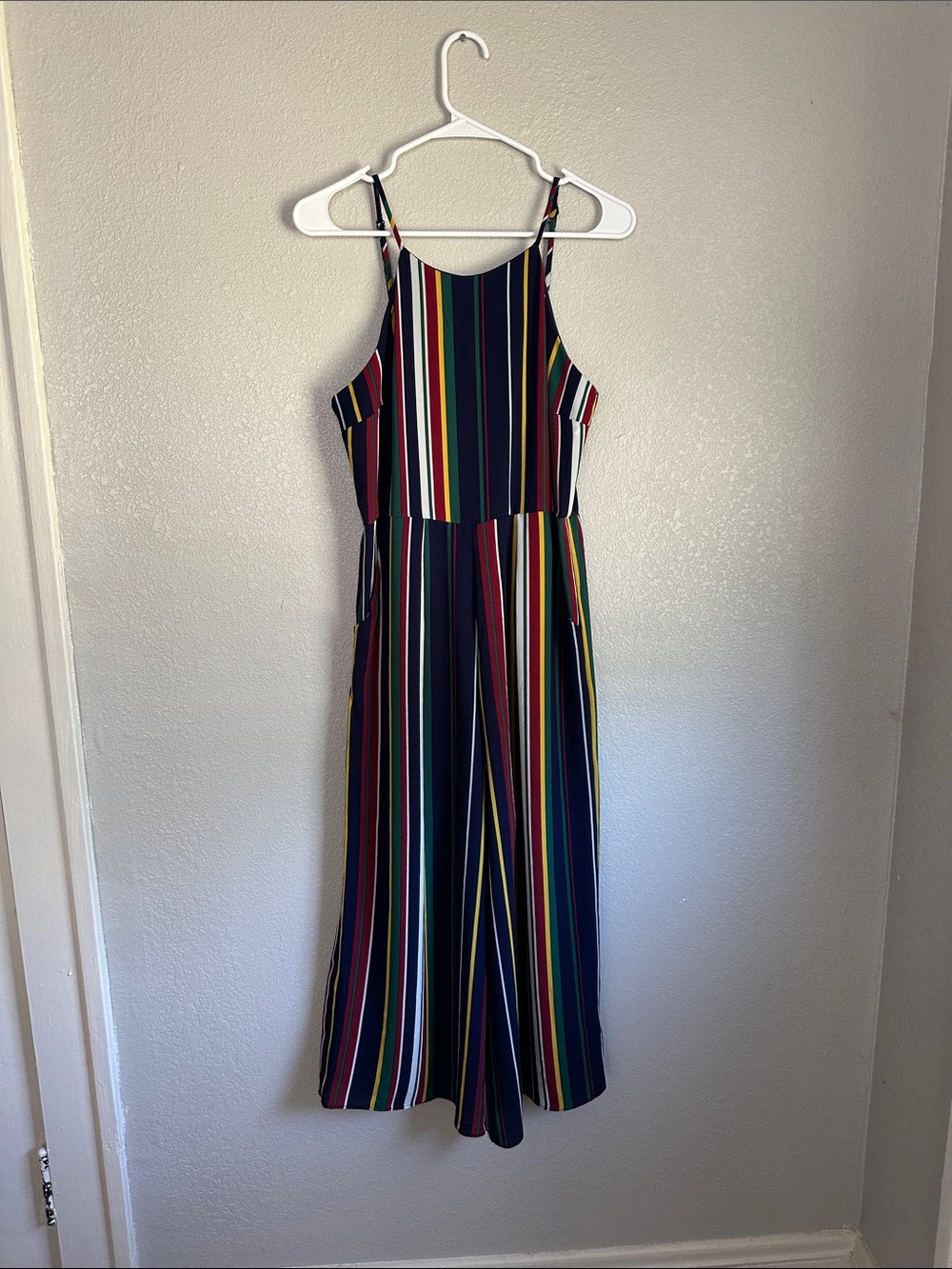 NWOT Wrangler Sleeveless Striped Colorful Lightweight Boho Jumpsuit
